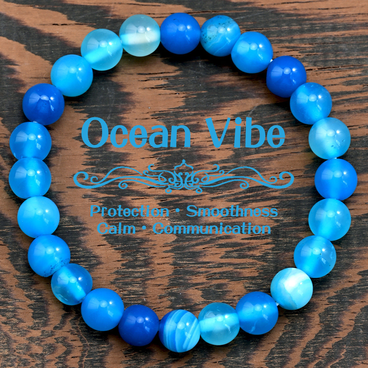 Wholesale Vintage Blue Stone Round Beaded Bracelet,  Women' s Elastic Stretch,  Fashion Accessory Gift for Resale