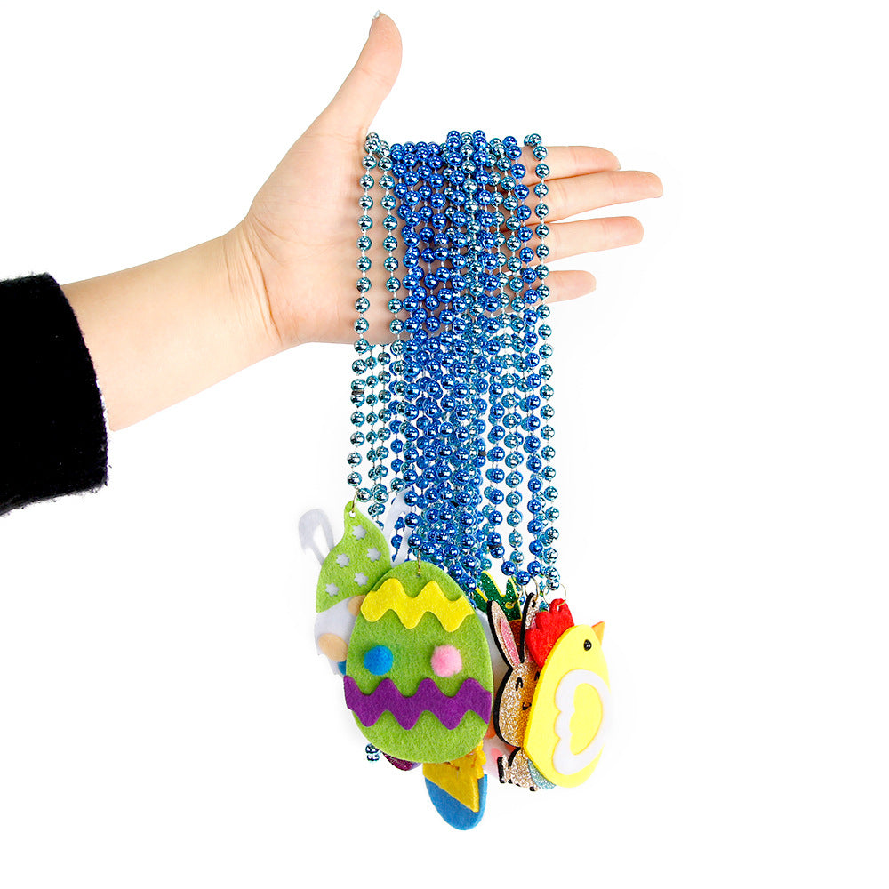 Wholesale  Easter necklace Spring family party photo decorations rabbit egg party electroplating bead chain