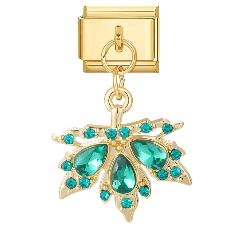 Wholesale New Color Creative Butterfly DIY Gold Pendant Module Jewelry Personalized Retro Handmade Craft Bracelet Accessories