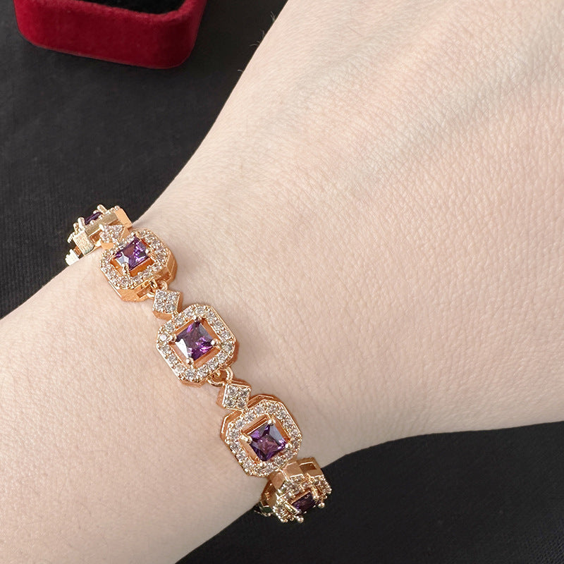 Wholesale  Creative Bracelet Simple Copper Zircon Bracelet