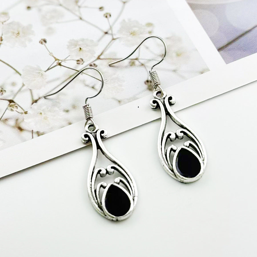 Wholesale Fashion Drop-Shaped Hollow Pendant Earrings