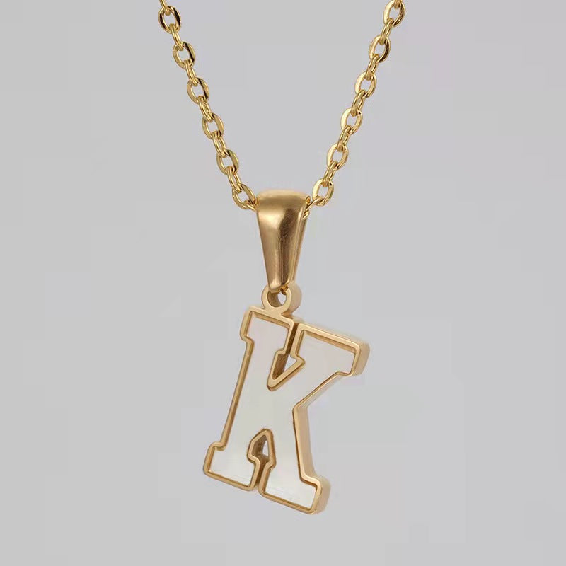 Wholesale Stainless steel letter necklace