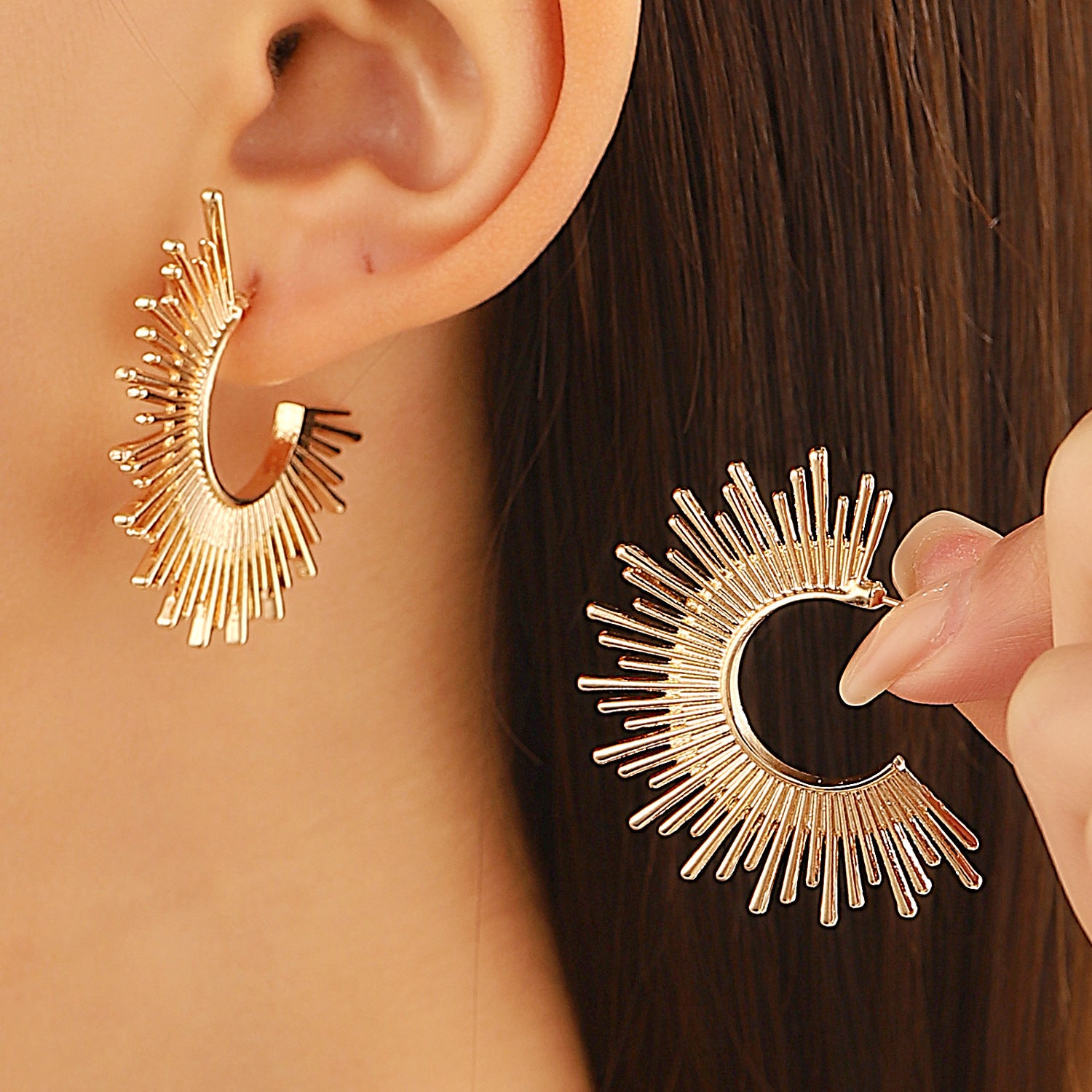 Wholesale Vintage Alloy Sunflower Earrings ACC-ES-MY021