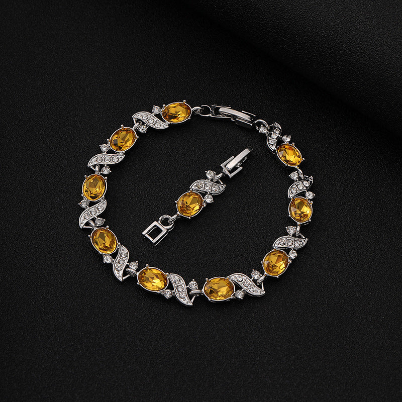 Wholesale Cross-shaped Colorful Zircon Seven Color Bracelet ACC-BT-YunJ010