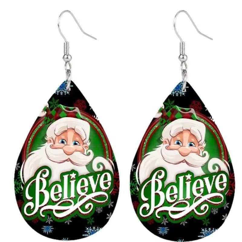 Wholesale  Dwarf Christmas Tree Acrylic Earrings
