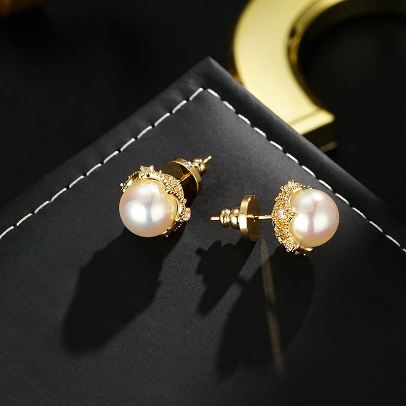 Wholesale light luxury temperament design applied beads earrings