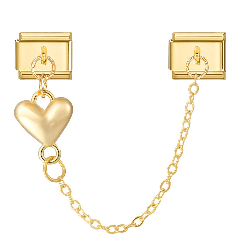 Wholesale 9mm Italian Charm Starter Bracelets DIY Double Hanger Stainless Steel Composable Bracelet