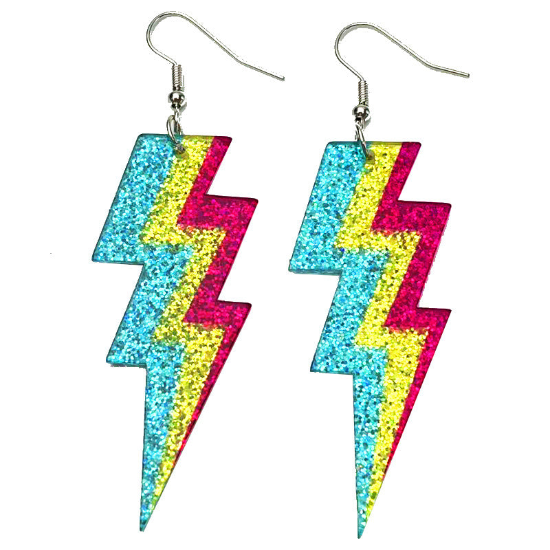 Wholesale 2pairs/pack Fluorescent Shiny Glossy Tape Acrylic Earrings ACC-ES-HY111