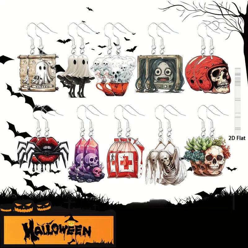 Wholesale  themed skull acrylic earrings