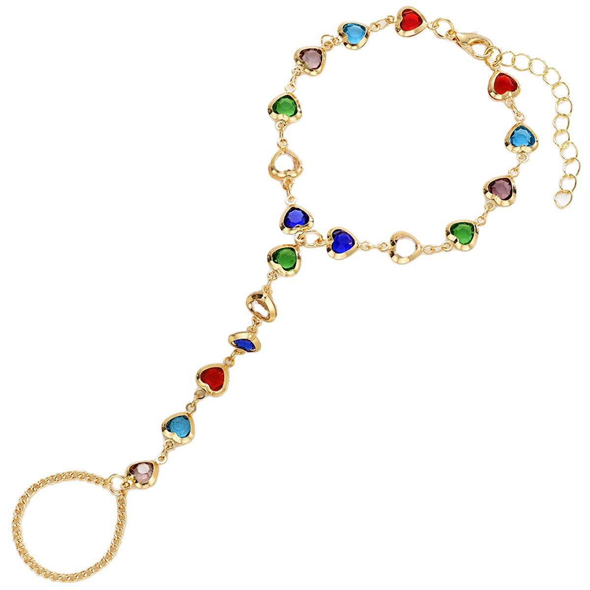 Wholesale Fashion Chain Bracelet with Ring for Women,  Stylish Hand Chain Jewelry Accessory Gift