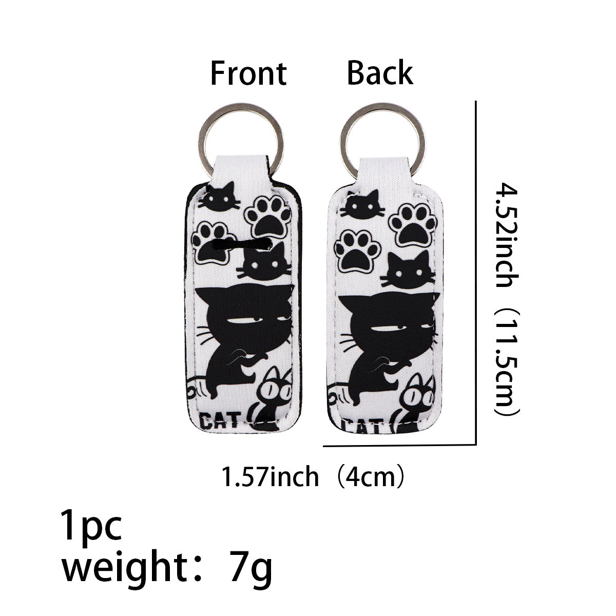 Wholesale 6pcs Cartoon Cat Lipstick Case Keychain