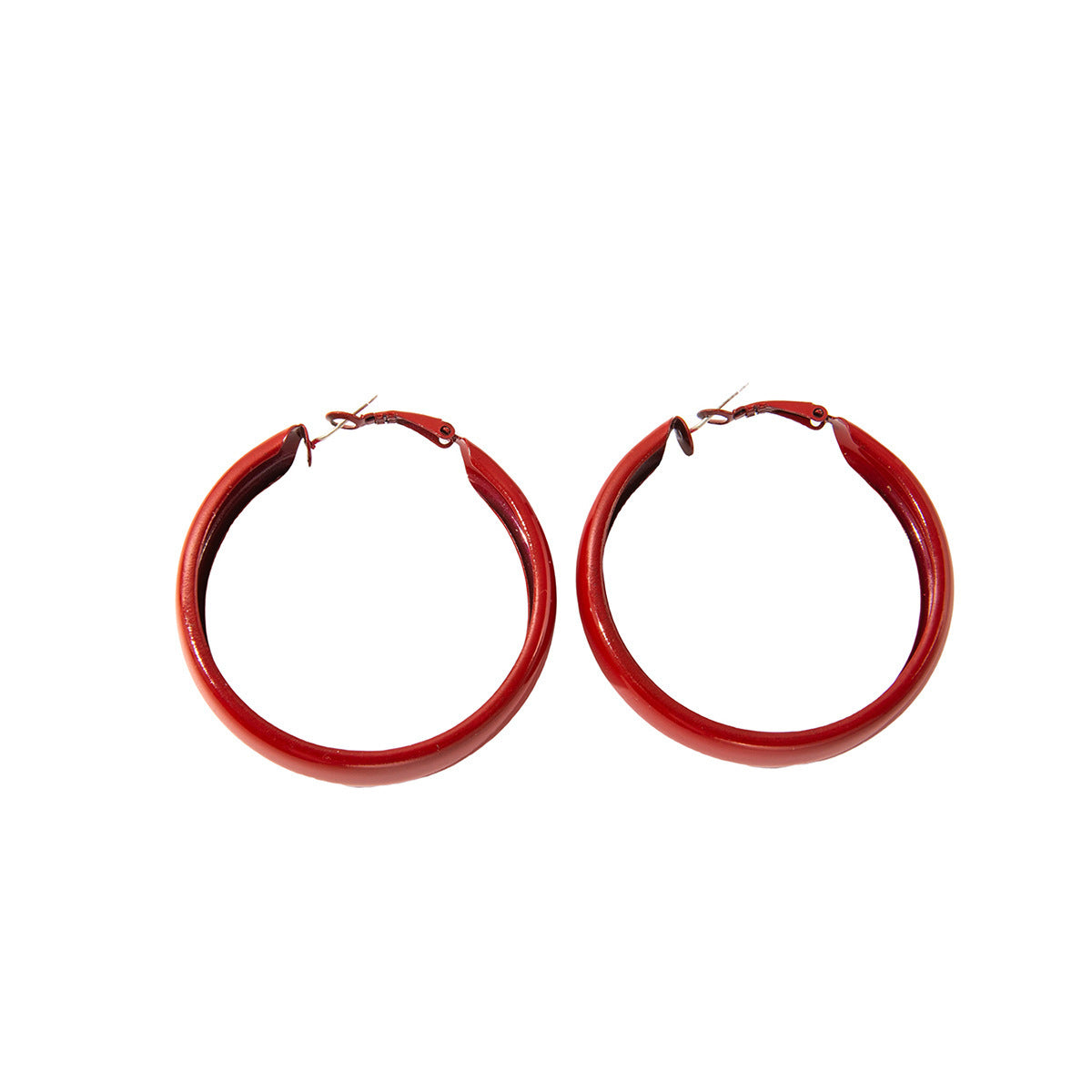 Wholesale light luxury red big circle earrings