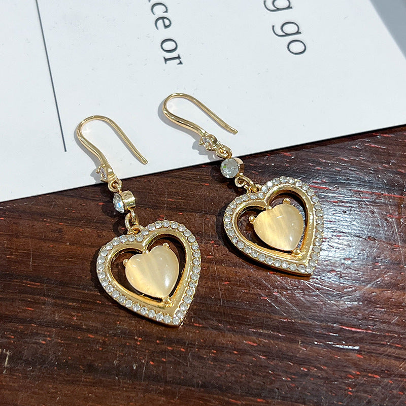 Wholesale Light Luxury Heart Diamond Earrings ACC-ES-XiaoCheng013