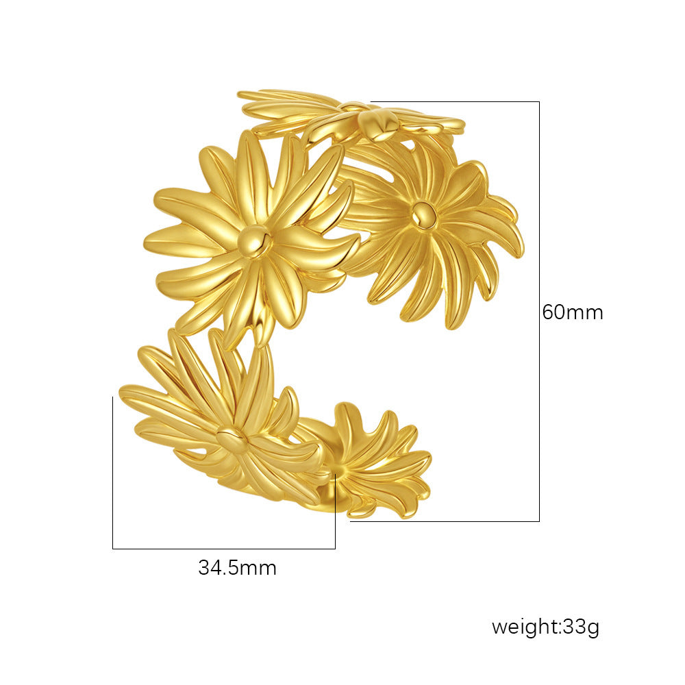 Wholesale Stainless Steel Open C Shape Bangle 18K Gold Plated Fashion Jewelry for Gift Boutique Resale