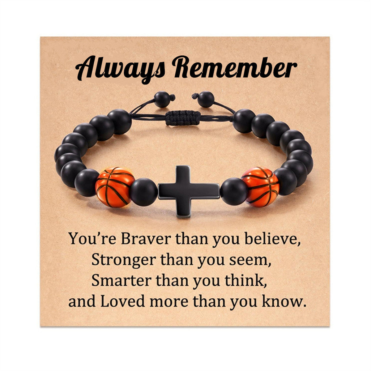 Wholesale Football Beads Cross Sports Style Black Stone Beads Hand Woven Adjustable Bracelet Miyuki ACC-BT-ZhongH015