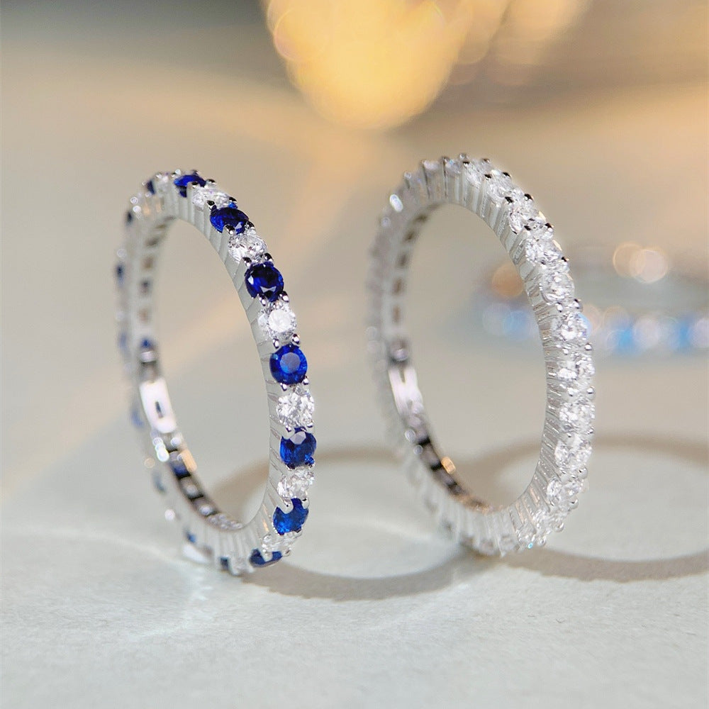 Wholesale Carbon Sterling Silver Inlaid Zirconia Ring