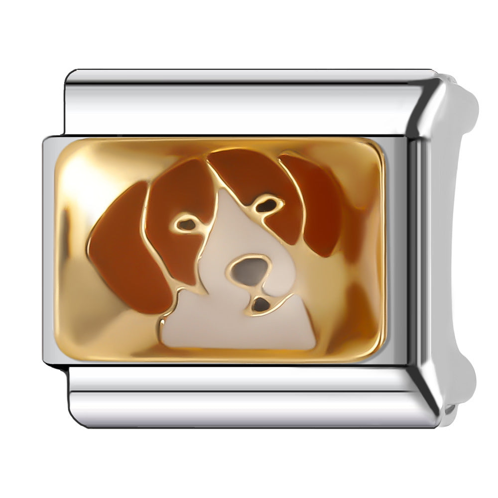 Wholesale Italian Charm Bracelet 9mm DIY Splicing Creative Pattern Stainless Steel Composable Bracelet