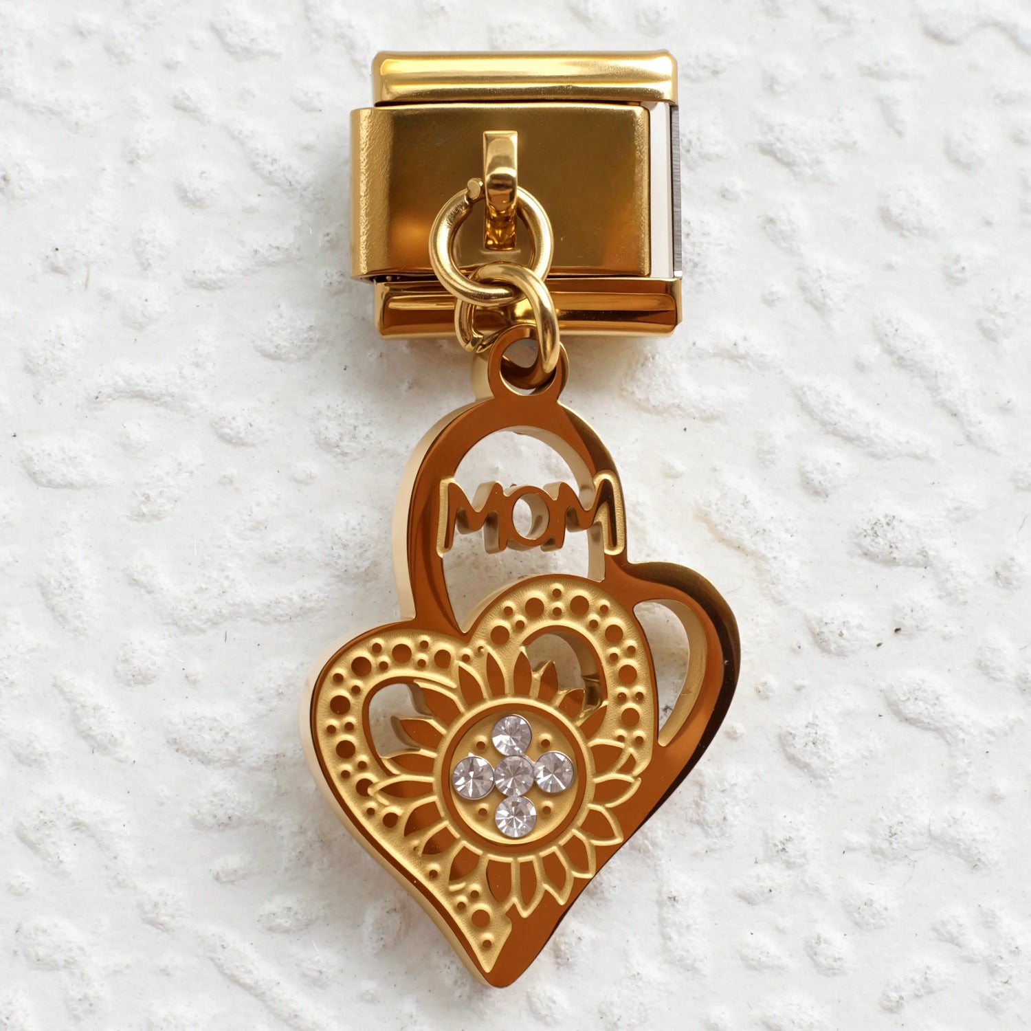 Wholesale Heart Lucky Clover Stainless Steel Italian Charms DIY Bracelet Jewelry Accessory