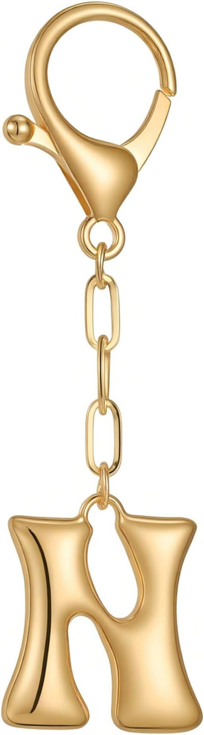 Wholesale 26 Gold Alphabet Letter Keychains Set Stylish Bag Charm Decorative Metal Key Rings For DIY Craft Gift And Boutique Resale