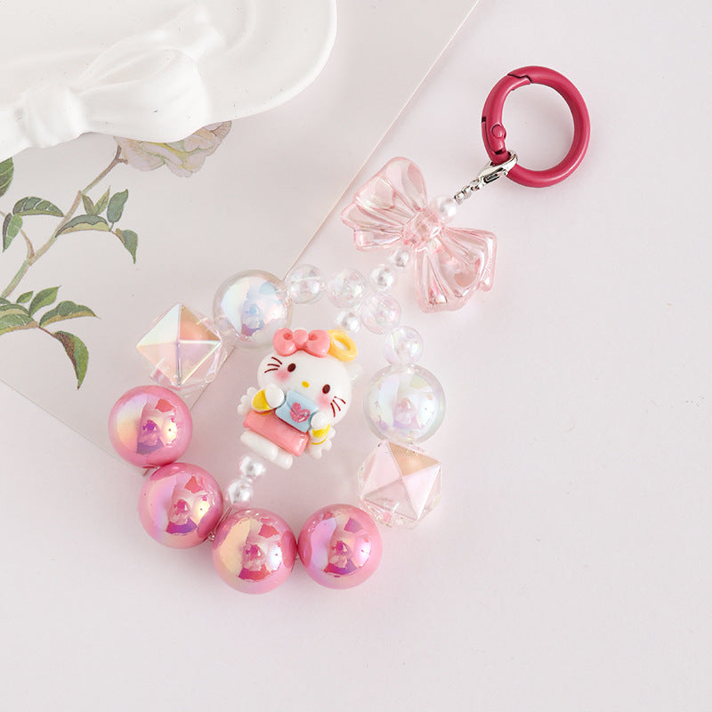 Wholesale Cartoon Colorful  Handmade Beaded Acrylic  Keychain  ACCVIP