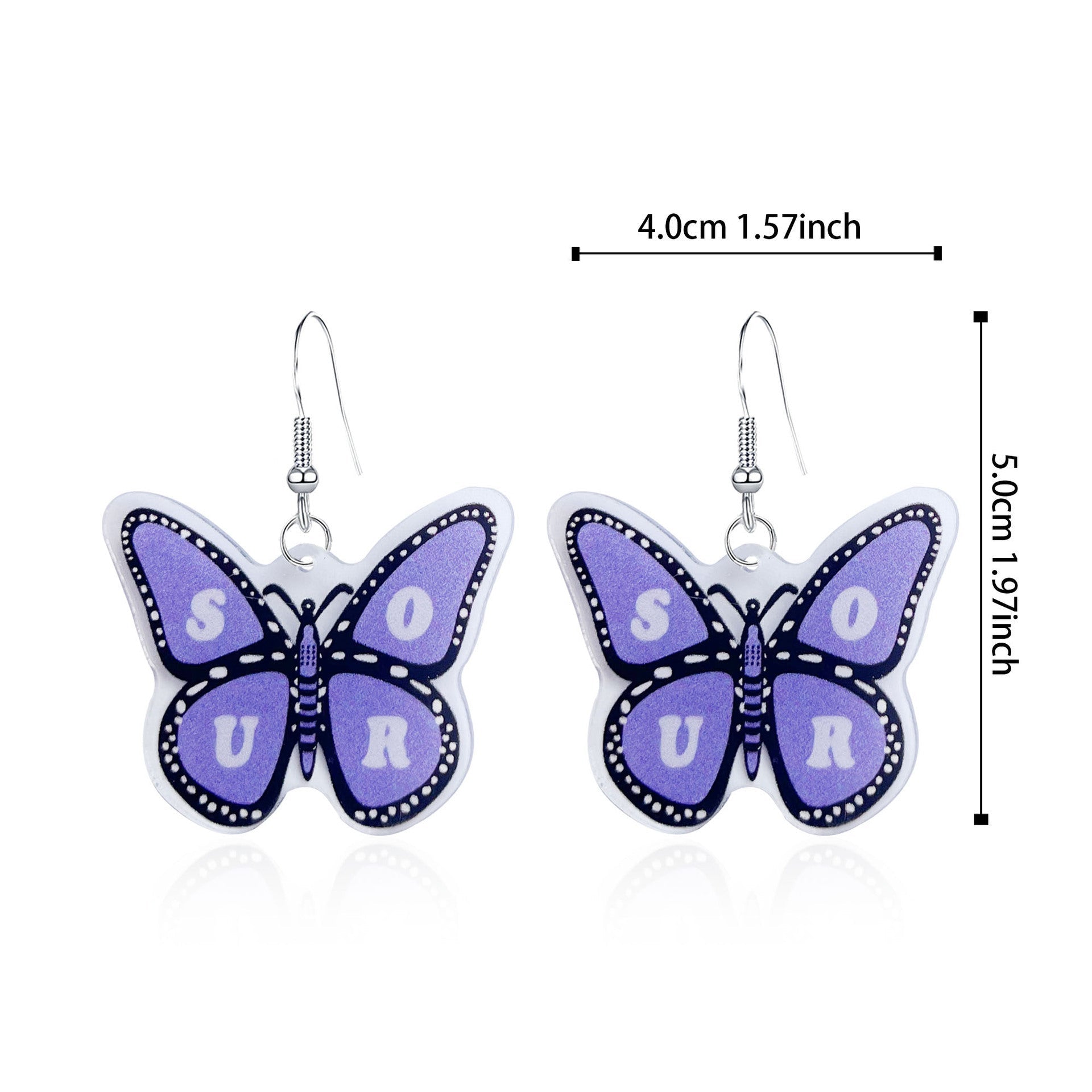 Wholesale Acrylic Butterfly Shape Valentine's Day Earrings