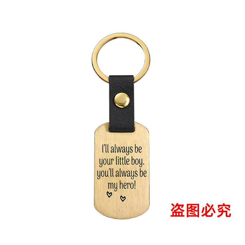 Wholesale Father's Day Metal Leather Keychains ACC-KC-GangGu029