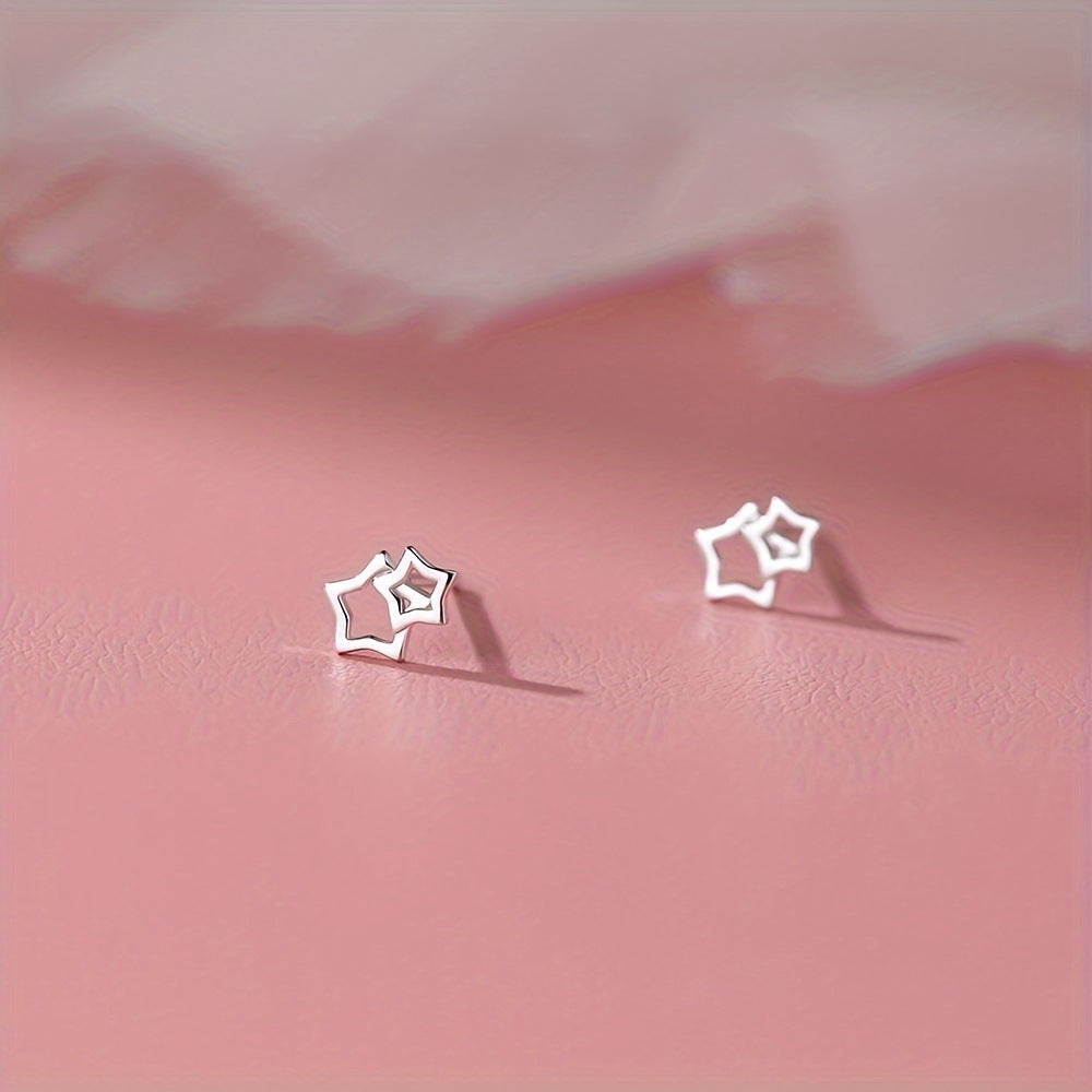 Wholesale Alloy Cute Hollow Star Earrings