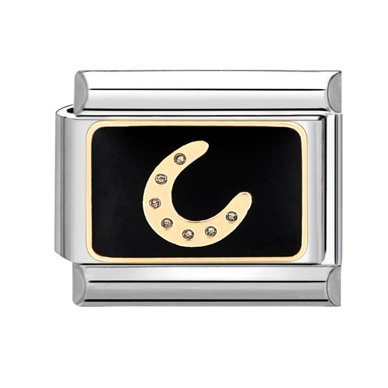 Wholesale Italian Charm Bracelet 9mm DIY Splicing Removable Stainless Steel Black Series Composable Bracelet