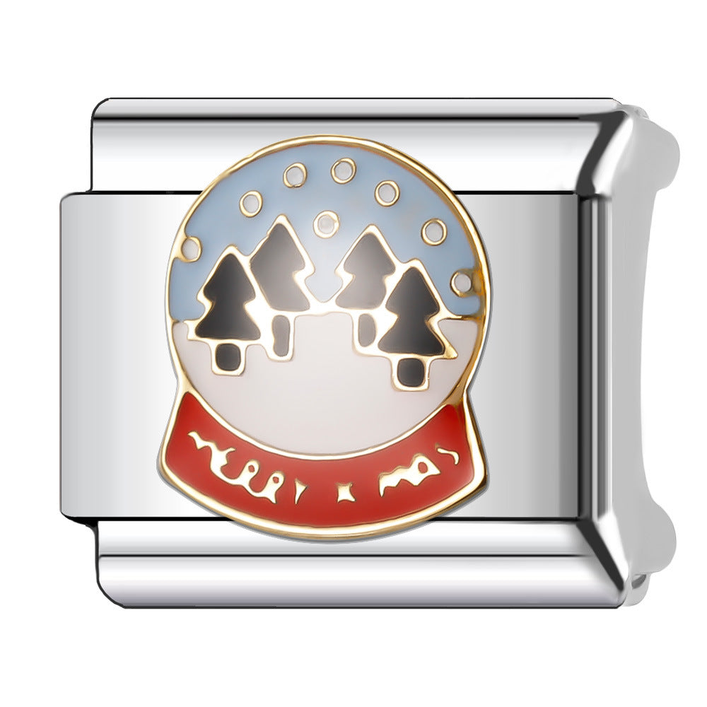 Wholesale Italian Charm Bracelet 9mm DIY Splicing Christmas Series Stainless Steel Composable Bracelet