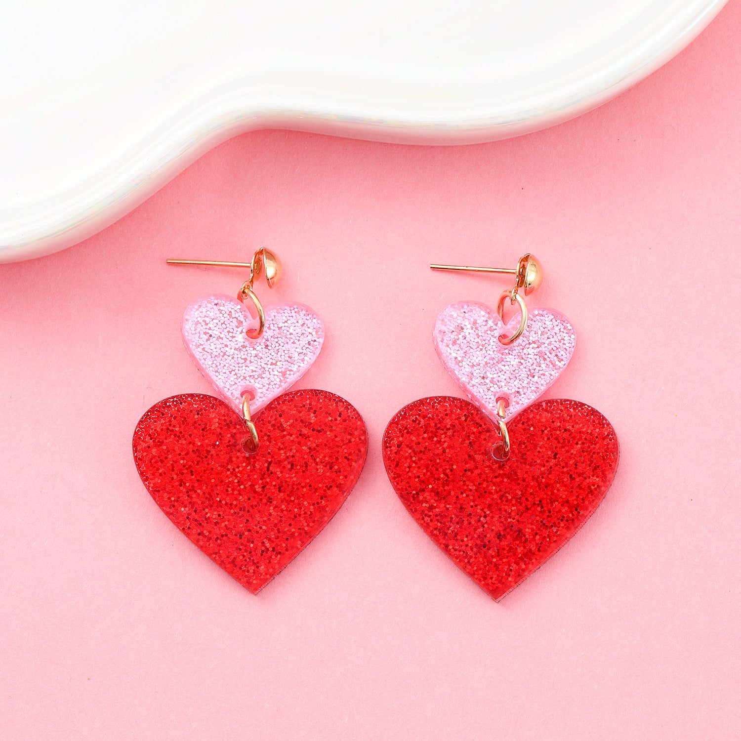 Wholesale Valentine' s Day Acrylic Heart Earrings