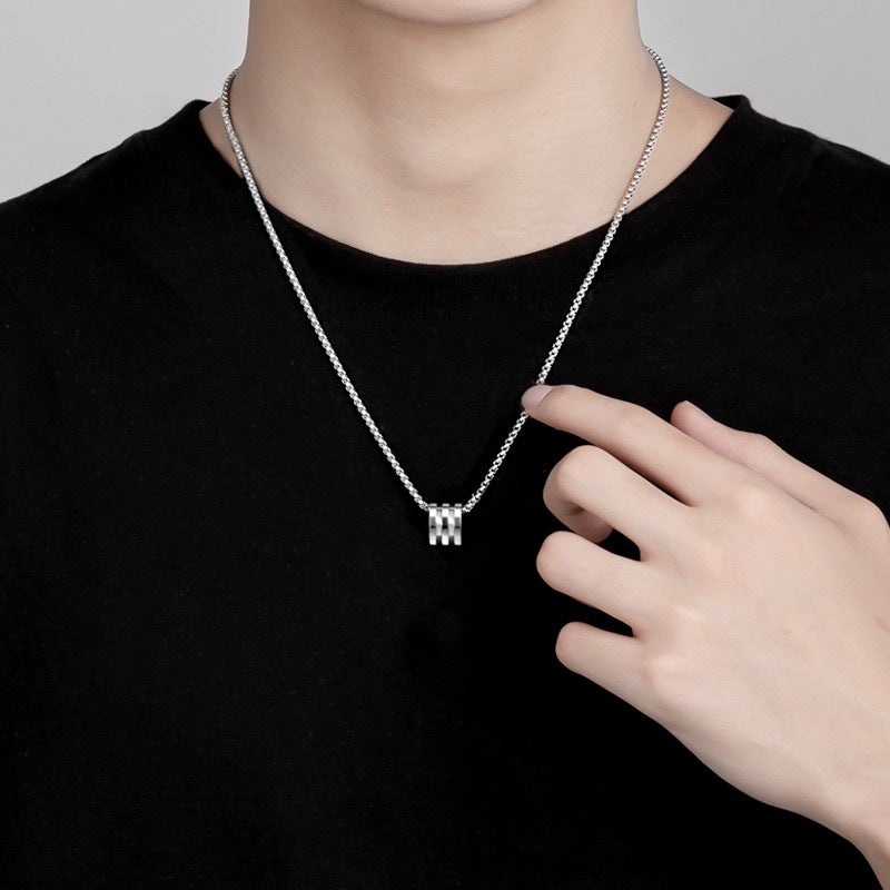 Wholesale Polished Stainless Steel Cylindrical Waist Necklace,  Trendy Niche Design Fashion Accessory