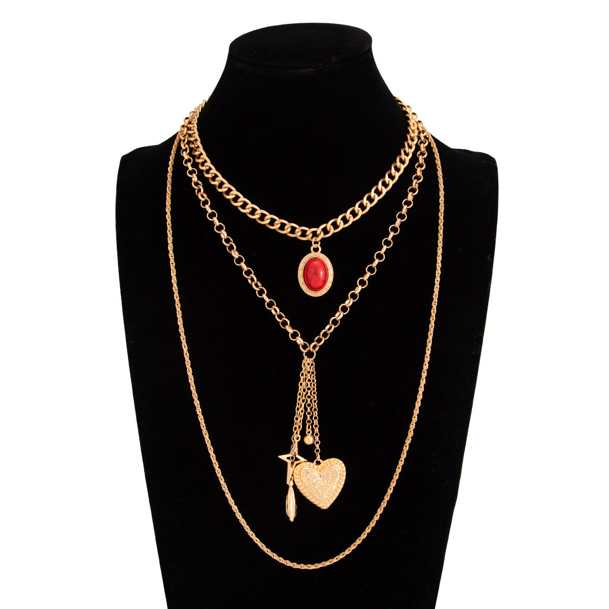 Wholesale Heart Pendant Gemstone Necklace