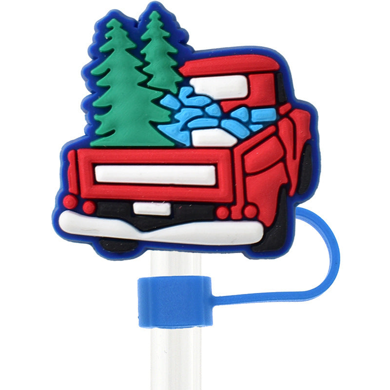 Wholesale 10pcs Christmas Series 10mm Straw Cover Straw Tube Cap