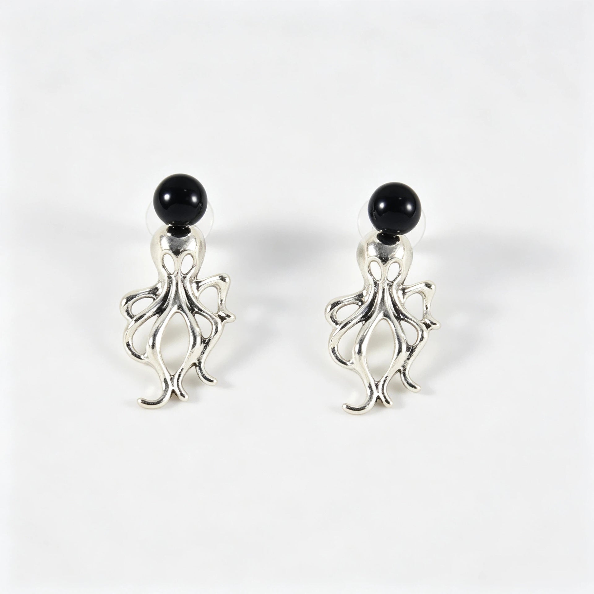 Wholesale Vintage Octopus Earrings For Women Zinc Alloy  Jewelry With Black Pearl Trendy Party Fashion Accessory