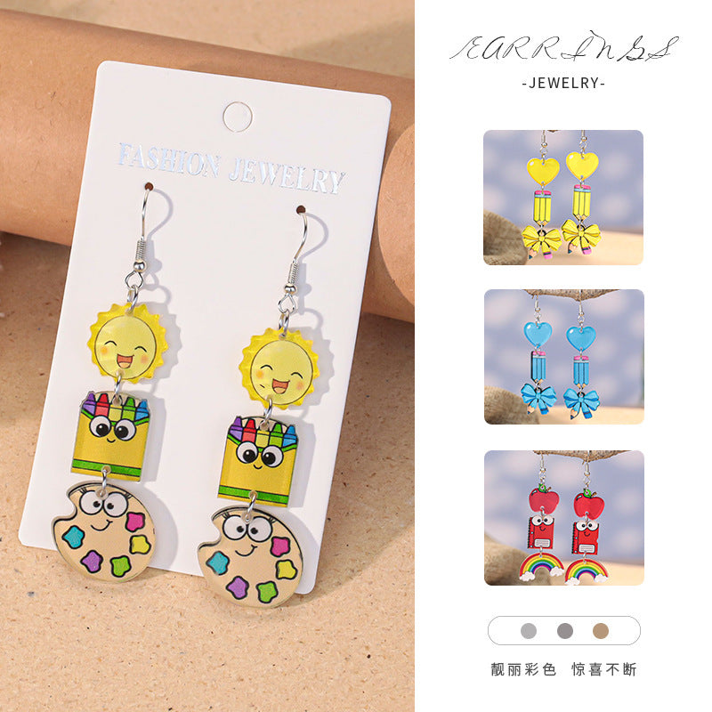 Wholesale  Heart  bow acrylic earrings