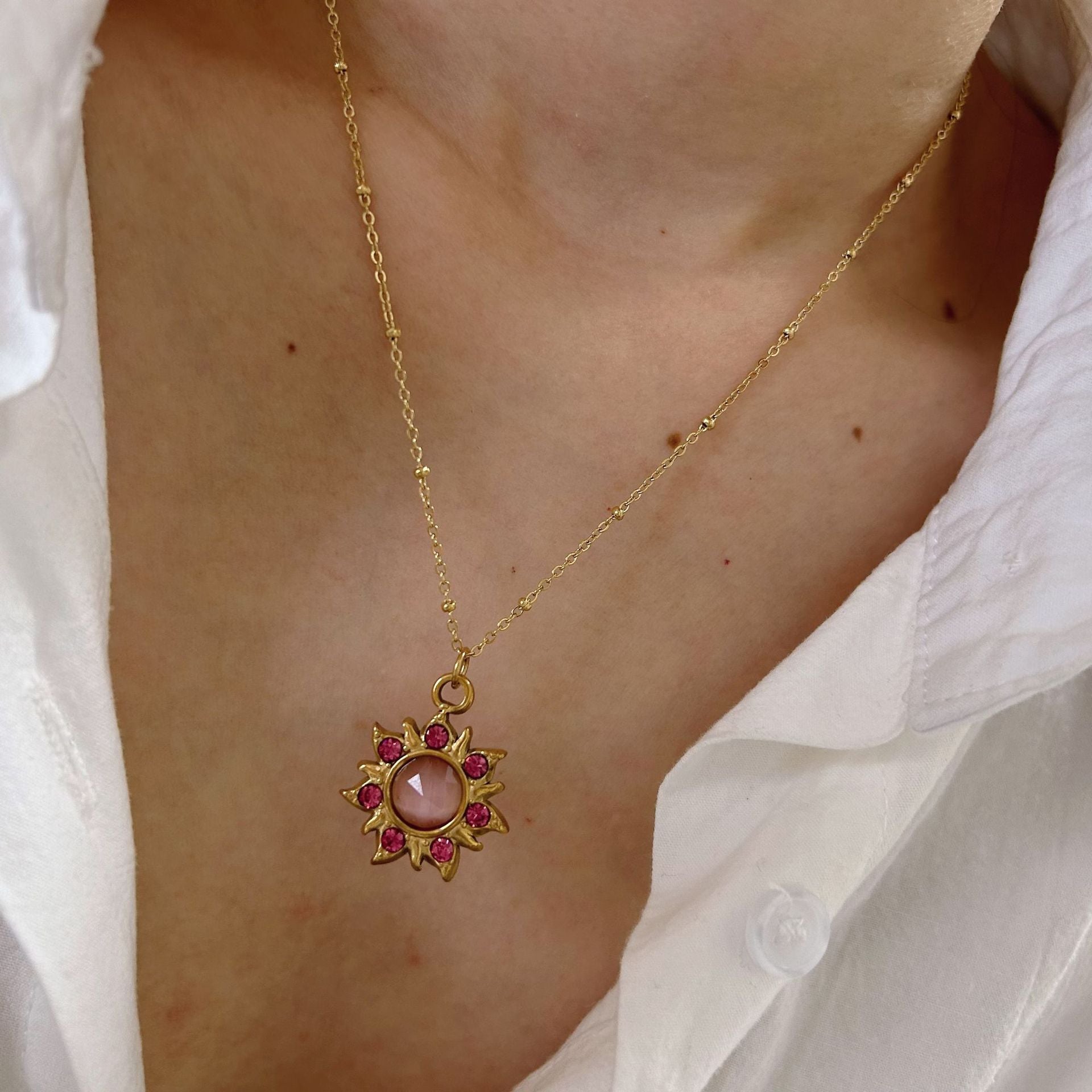 Wholesale Millet beads turquoise simple mother-of-pearl rhodonite necklace