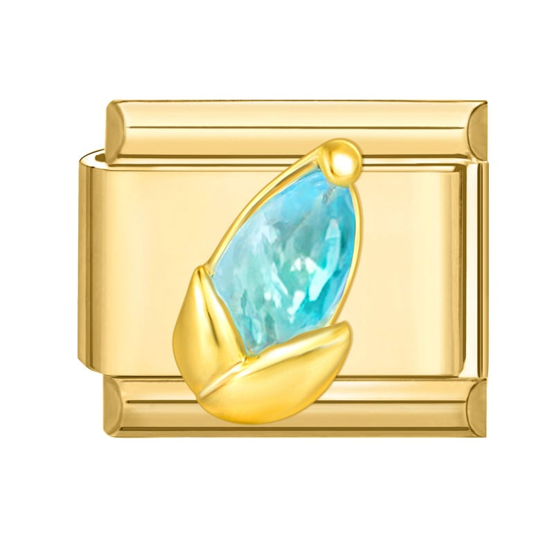 Wholesale Italian Charm Bracelet 9mm DIY Splicing Removable Stainless Steel Gold Base Moon Composable Bracelet