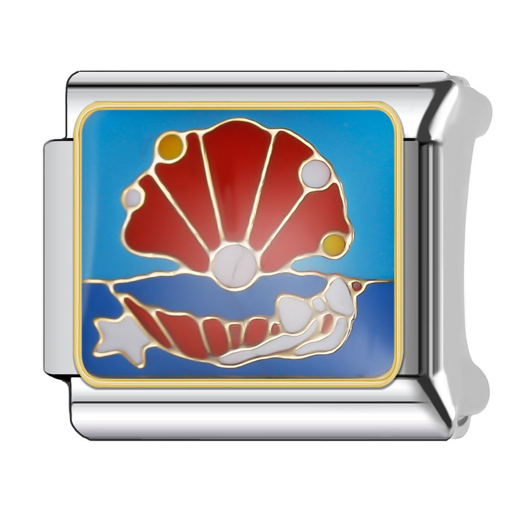 Wholesale Italian Charm Bracelet 9mm DIY Splicing Stainless Steel Holiday Tourism Landmark Composable Bracelet