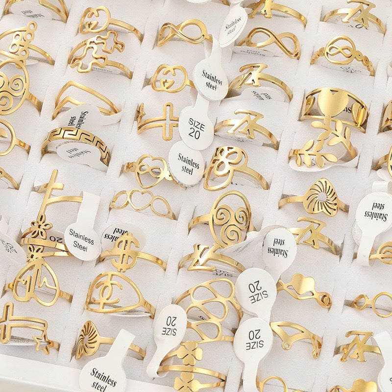Wholesale Light Luxury Titanium Steel Cutting Rings Unisex Fashion Jewelry Gift