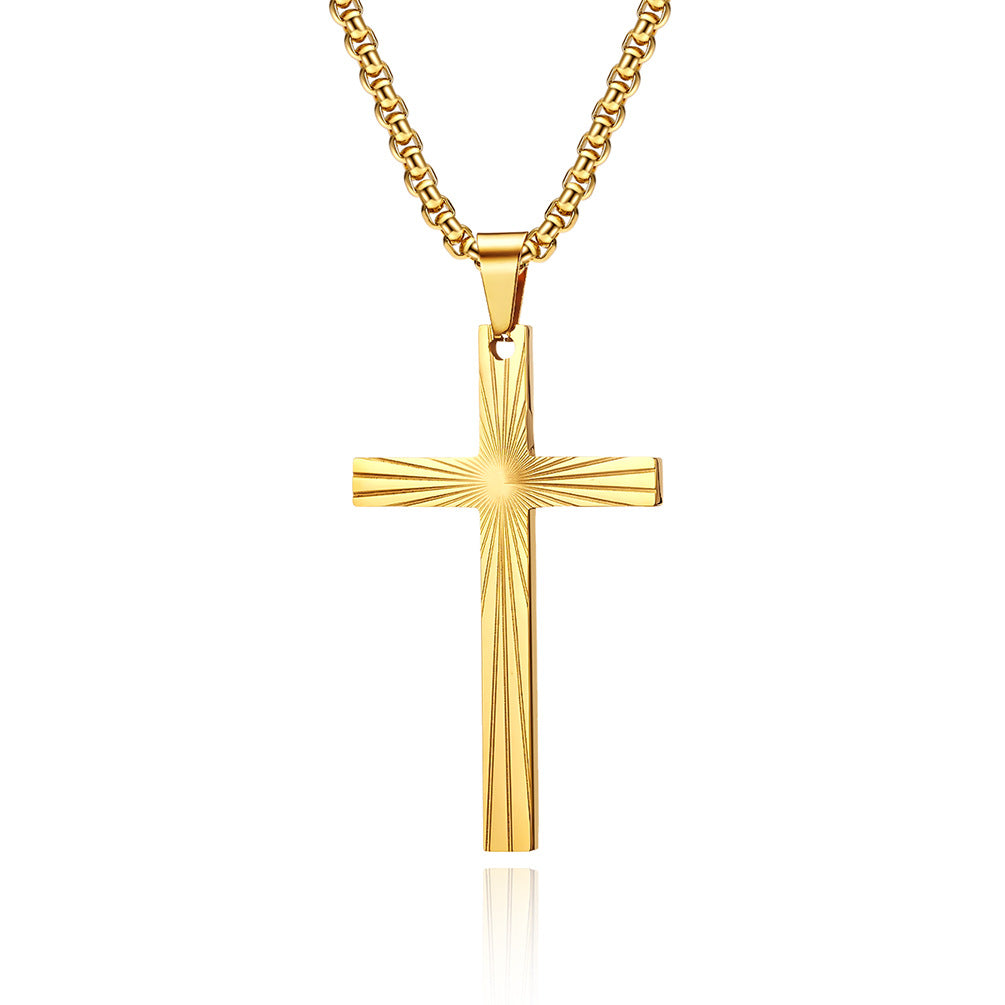 Wholesale Stainless Steel Polished Cross Pendant Necklace Fashion Accessory for Gift or Layering