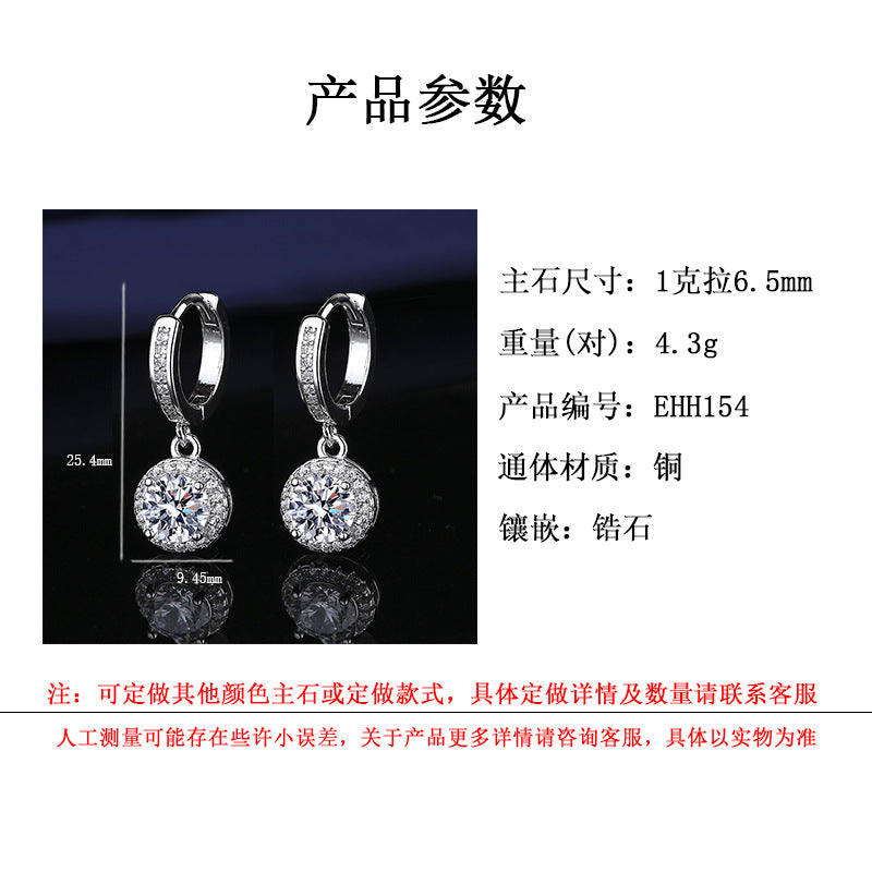Wholesale Copper and zircon earrings