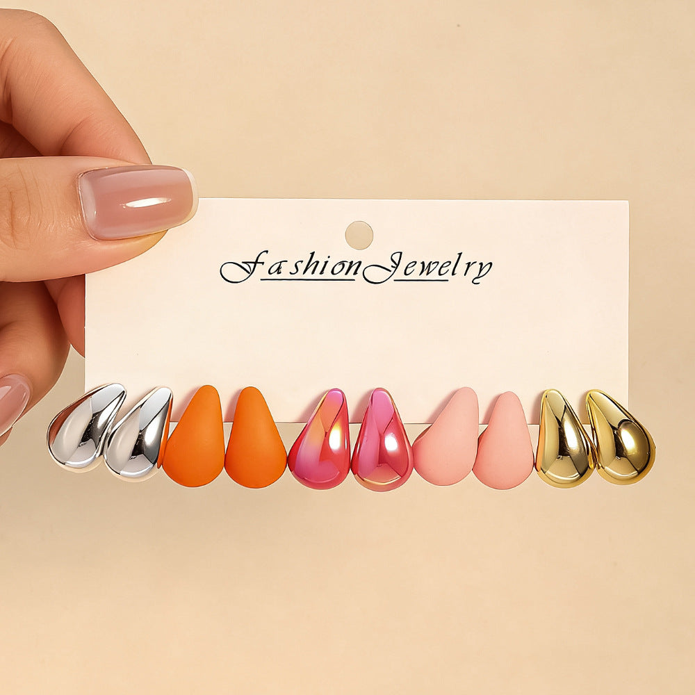 Wholesale Water Drop Resin Drop Earring Set - Chic Fashion Accessory for Gift Boutique Resale