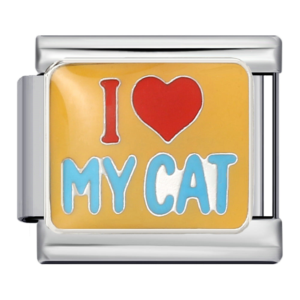 Wholesale Italian Charm Bracelet 9mm DIY Splicing Removable Pet People Element Stainless Steel Composable Bracelet