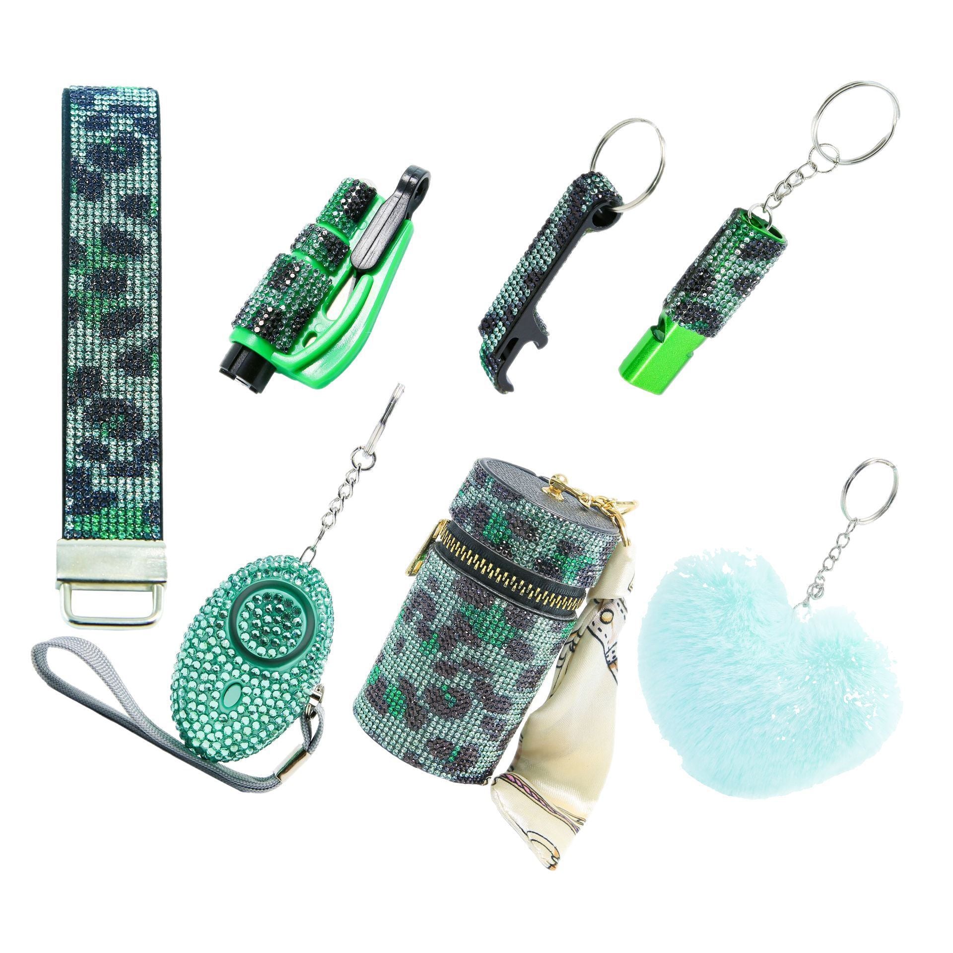 Wholesale  Colorful Outdoor DIY Keychain 7-piece Set Jewelry Accessories Keychain