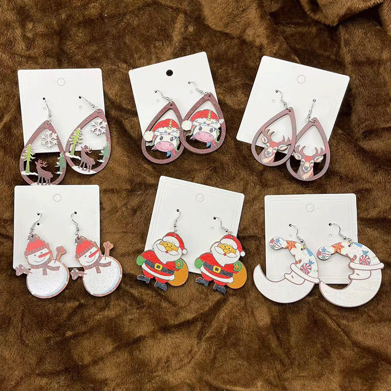 Wholesale Christmas Creative Cute Cartoon Santa Claus Earrings ACC-ES-KangD001