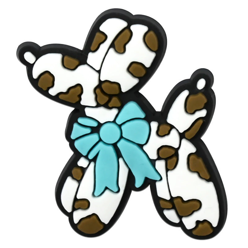 Wholesale Random 100pcs Cartoon Balloon Dog Series  PVC Soft Rubber Shoe Buckle Decoration