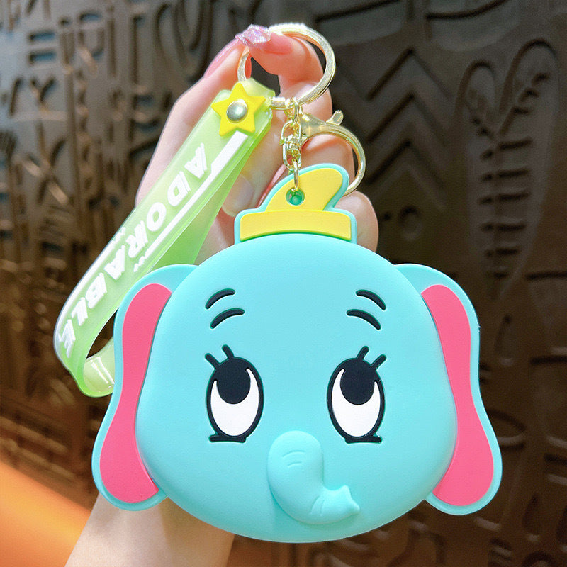 Wholesale Cute cartoon silicone wallet keychain