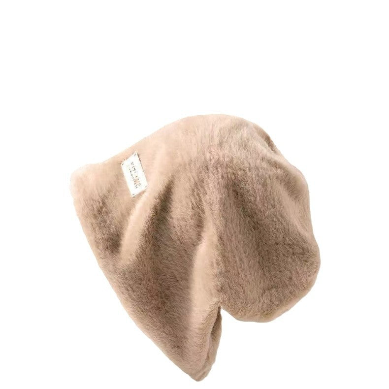 Wholesale Rabbit Hair Heap Hat Plush Beanie