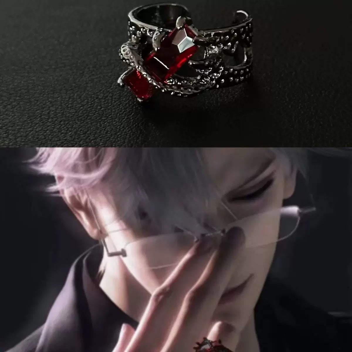 Wholesale Goth  Thorns Ruby Ring  Couple's Ring