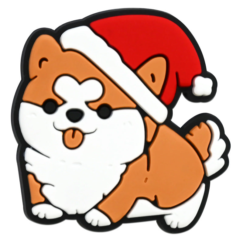 Wholesale Random 100pcs Cute Little Animal Christmas Series PVC Soft Rubber Shoe Buckle Decoration ACC-SC-RYY069